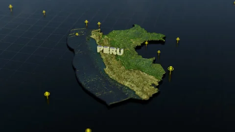 Peru 3D Map With Animation Stock Footage 309406857