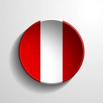 Peru 3d round button Stock Illustration
