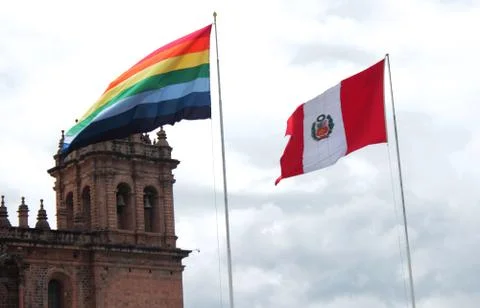 Peru and cusco flag Stock Photos