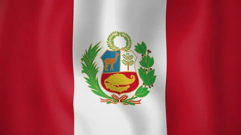 Peru animated flag. Seamless loop. 4K Stock Footage 145452882
