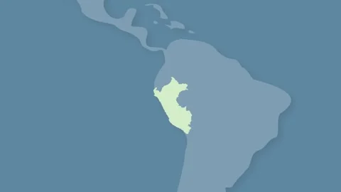 Peru Appearing from World Map with Zoom Effect Andean Region Map 動画素材 340557501