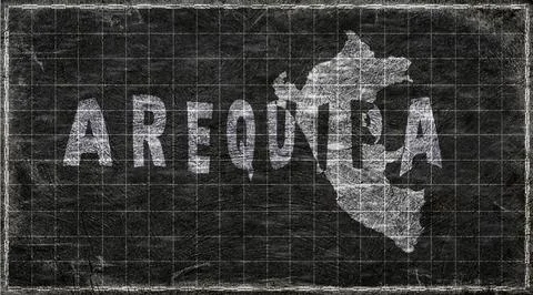 Peru Arequipa Typography Map Stock Illustration