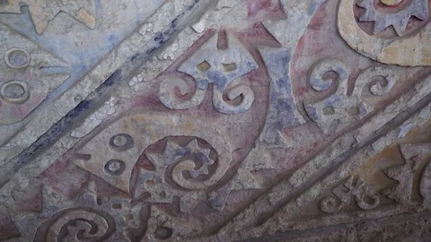 PERU – Bas-relief pattern. Huaca El Brujo (Moche culture) Stock Footage 93275078