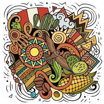 Peru cartoon vector doodle illustration Stock Illustration