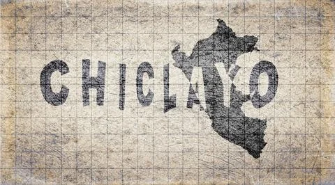 Peru Chiclayo Typography Map Stock Illustration