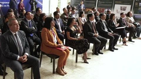 Peru: CMG launches premium program exhibition in Peru Video stock 289906387