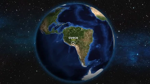PERU CUSCO ZOOM IN FROM SPACE Stock Footage 115831496