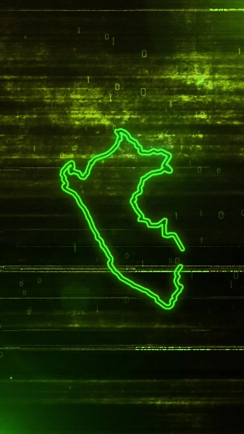 Peru Digital Futuristic Glitch Map 스톡 동영상 334593877