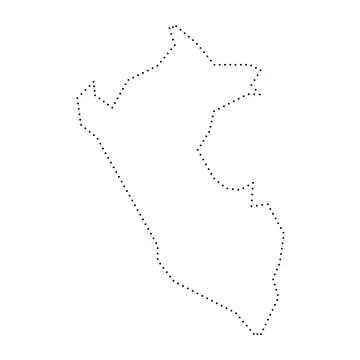 Peru dotted outline vector map Stock Illustration