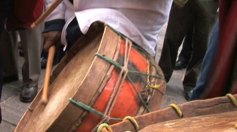 Peru drummers Stock Footage