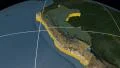 Peru extruded. Blue Marble. Graticule. 4k or 4k+ Resolution