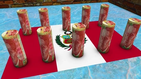 Peru Flag - 50 Sol Currency Concept - 1 Stock-Footage 269779227