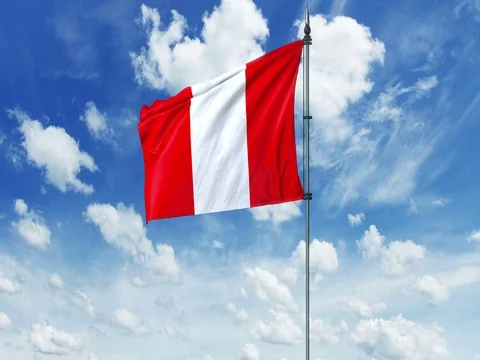 Peru flag animation, alpha channel Stock Footage 78622114