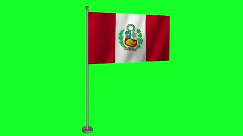 Peru Flag Animation in Motion on Green Screen Stock Footage 279968437