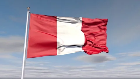 Peru Flag Animation With Sky And Cloud Stock Footage 273173421