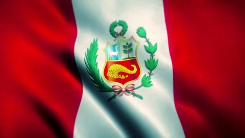 Peru Flag Blowing in the Wind Video stock 76104148