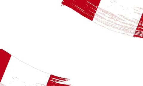 Peru Flag with Brush Stroke Effect, Grunge brush stroke. Watercolor paintin.. Stock Illustration