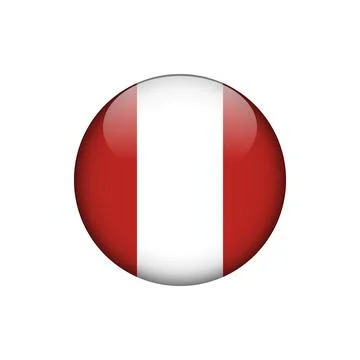 Peru Flag Circle Button Vector Template Stock Illustration