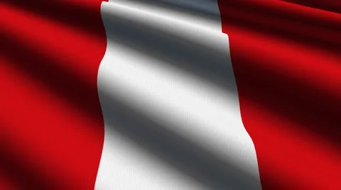 Peru flag close-up Stock Footage