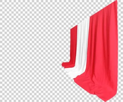 Peru Flag Curtain in 3D Rendering called Flag of Peru Stock Illustration