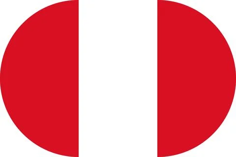 Peru flag in flat oval design Illustrazione stock