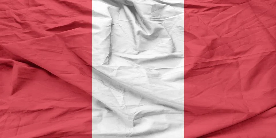 Peru  Flag fluttering softly in the wind Stock Photos