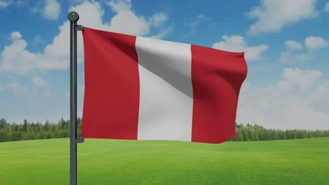 Peru Flag Stock Footage 153255189