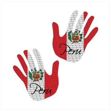 Peru flag hand vector Stock-Illustration