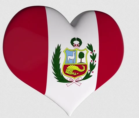 Peru Flag Heart Turning Vídeos de archivo 143640301