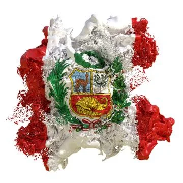 Peru flag liquid Stock Illustration