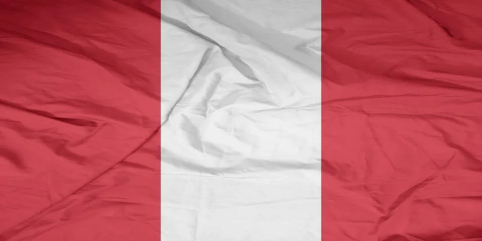 Peru  Flag moving in the steady wind Stock Photos