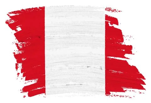 Peru flag paint splash brushstroke Stock Illustration