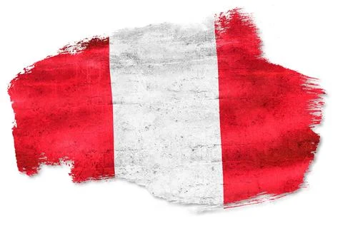 Peru flag painted brushstroke showing national identity concept Stock Illustration