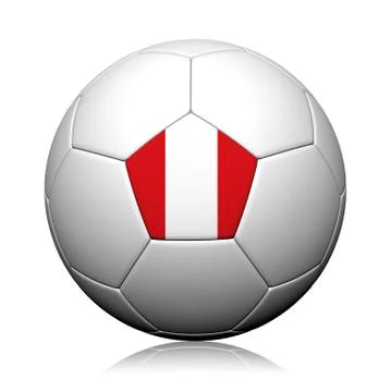Peru flag pattern 3d rendering of a soccer ball Stock Illustration