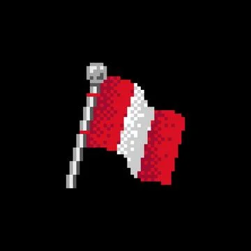 Peru Flag in Pixel Art Illustrazione stock