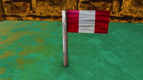 Peru Flag Post - Orbiting Shot Stock Footage 270539823