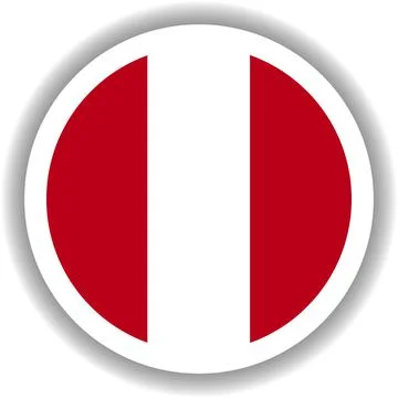 Peru flag round shape Stock Illustration