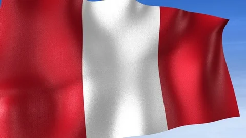 Peru Flag - Set of 3 Angles with Masks [3WaveSeries] Stock Footage 102555538