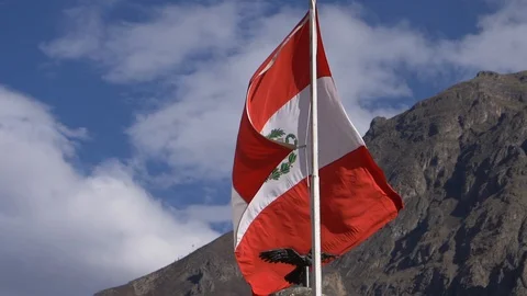 Peru Flag Slow Motion Video stock 86459352