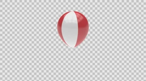 Peru flag textured balloon rotating Alpha Vídeos de archivo 61529165