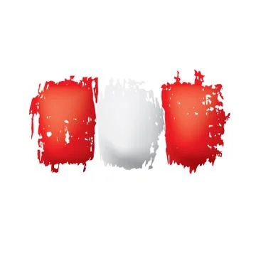 Peru flag, vector illustration on a white background. Stock Illustration