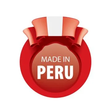 Peru flag, vector illustration on a white background Stock Illustration