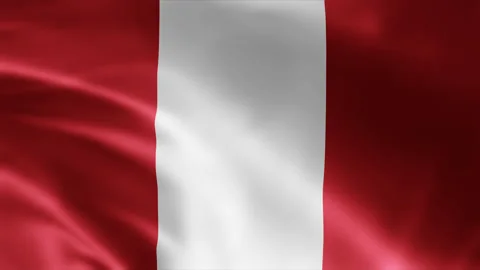 Peru flag is waving 3D animation. Flag seamless loop animation 4k Stock Footage 258101137