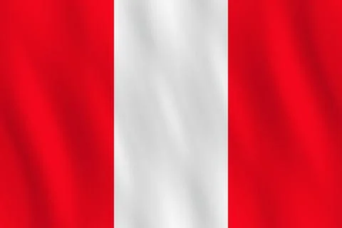 Peru flag with waving effect, official proportion. Stock Illustration