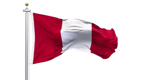 Peru flag waving looping with transparent background. Stock Footage 339278692
