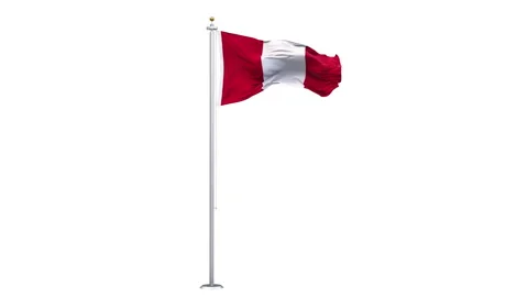 Peru flag waving looping with transparent background. Stock Footage 339278932