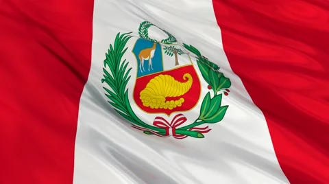 Peru flag waving. Seamless 스톡 동영상 48691331