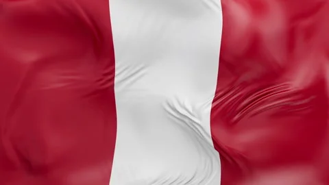 Peru flag waving Seamless silk flag 3d animation slow motion Looping 動画素材 337773029