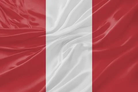 Peru Flag Waving Textures Silk Background Stock Illustration