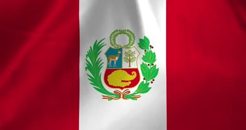 Peru flag waving with the wind background loop video animation Stockbeeldmateriaal 327173333